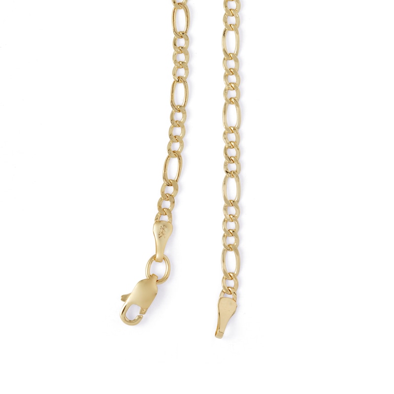 060 Diamond-Cut Figaro Chain Necklace in 14K Hollow Gold - 16"