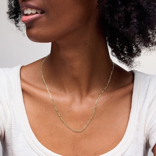 14K Hollow Gold Diamond-Cut Figaro Chain