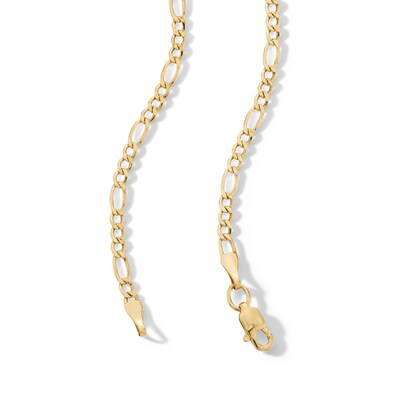 14K Hollow Gold Diamond-Cut Figaro Chain