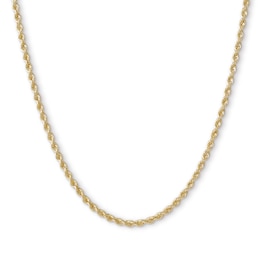 016 Gauge Hammered Rope Chain Necklace in 14K Hollow Gold - 18&quot;