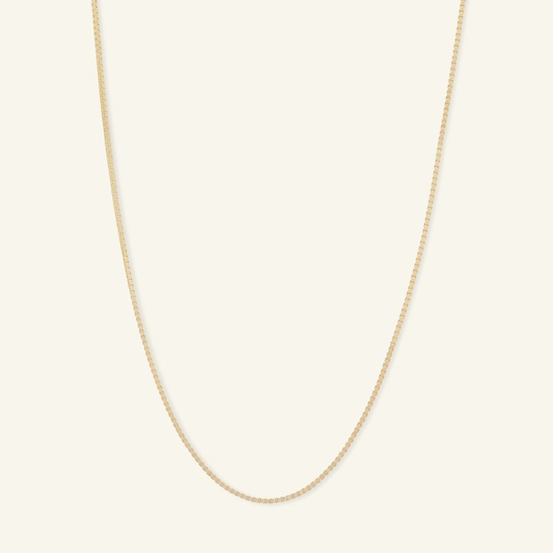 Main Image 1 of 14K Solid Gold Box Chain - 18"