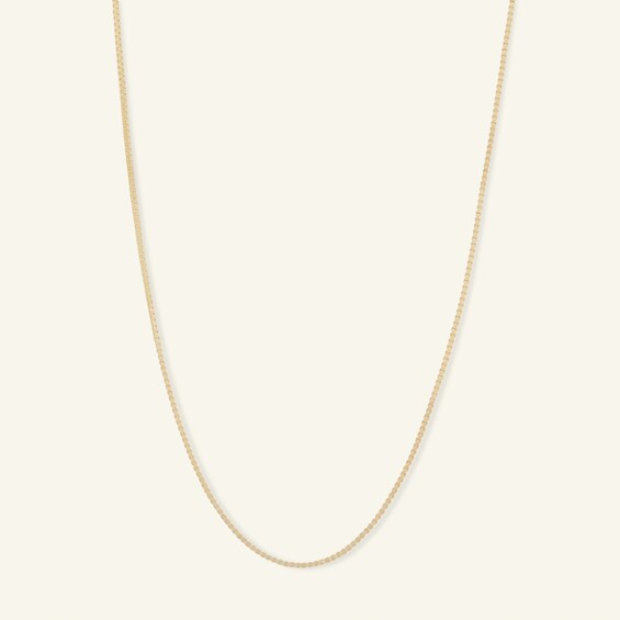 050 Gauge Box Chain Necklace in 14K Solid Gold - 20"