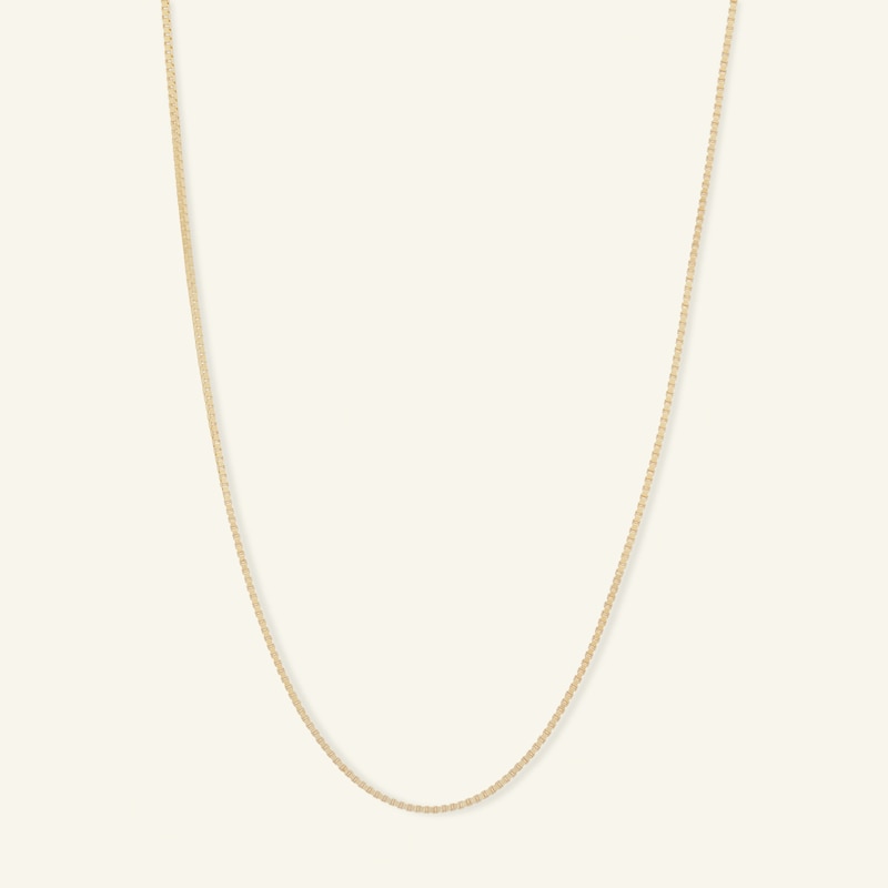 050 Gauge Box Chain Necklace in 14K Solid Gold - 20"