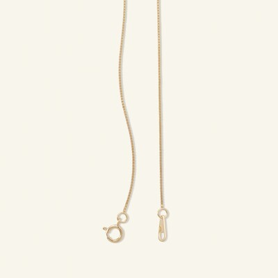 050 Gauge Box Chain Necklace in 14K Solid Gold - 20"