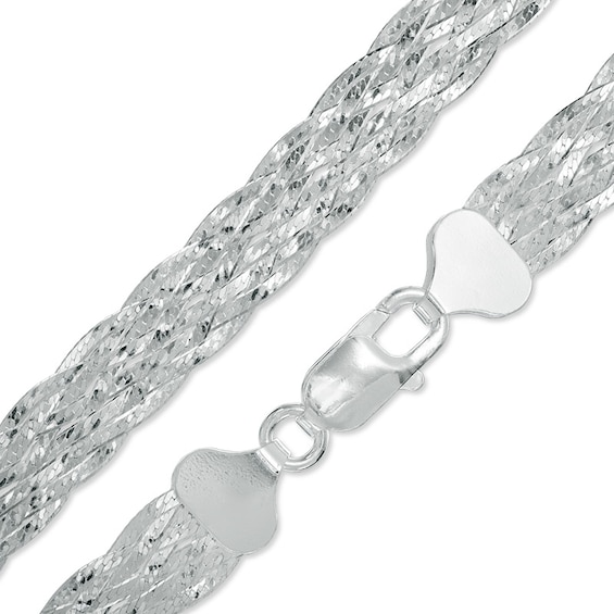 Multi-Strand Herringbone Chain Necklace in Sterling Silver - 18"
