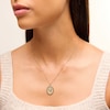 Thumbnail Image 2 of Cubic Zirconia Our Lady of Guadalupe Diamond-Cut Oval Necklace Charm in 10K Tri-Tone Gold