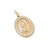 Thumbnail Image 3 of Cubic Zirconia Our Lady of Guadalupe Diamond-Cut Oval Necklace Charm in 10K Tri-Tone Gold