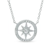 Thumbnail Image 1 of Diamond Accent North Star Compass Necklace in Sterling Silver