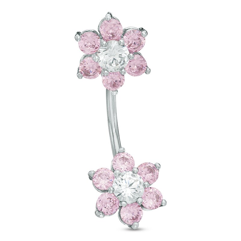 CZ Flower Belly Button Ring