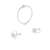 Thumbnail Image 0 of Semi-Solid Sterling Silver Crystal Three Piece Nose Ring Set - 22G