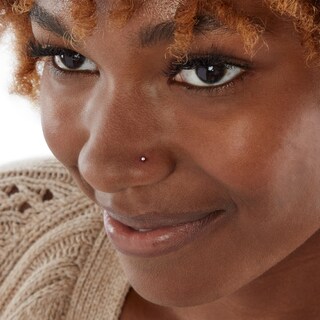 Semi-Solid Sterling Silver Crystal and Infinity Three Piece Nose Stud Set - 22G