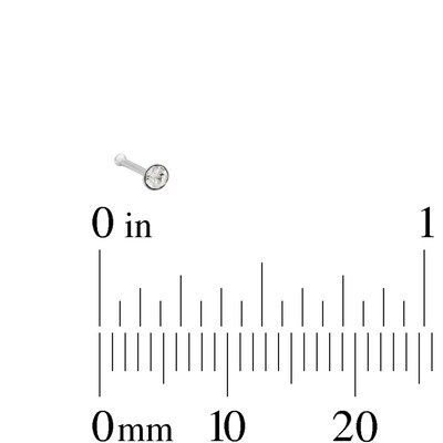 Semi-Solid Sterling Silver Crystal and Infinity Three Piece Nose Stud Set - 22G