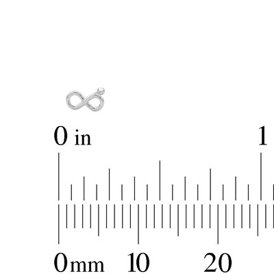 Semi-Solid Sterling Silver Crystal and Infinity Three Piece Nose Stud Set - 22G