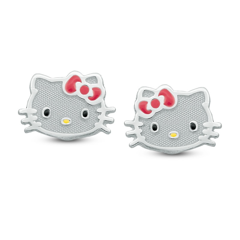 Child's Enamel Hello Kitty® Stud Earrings in Sterling Silver