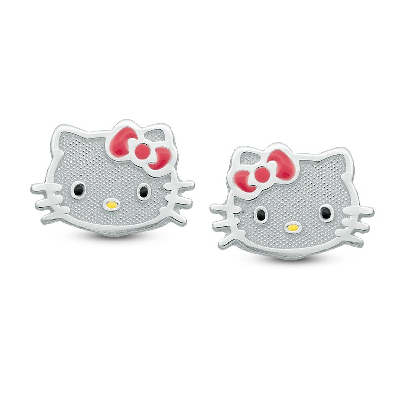 Child's Enamel Hello Kitty® Stud Earrings in Sterling Silver