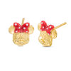Thumbnail Image 0 of Child's ©Disney Minnie Mouse with Red and White Enamel Polka Dot Bow Stud Earrings in 10K Gold