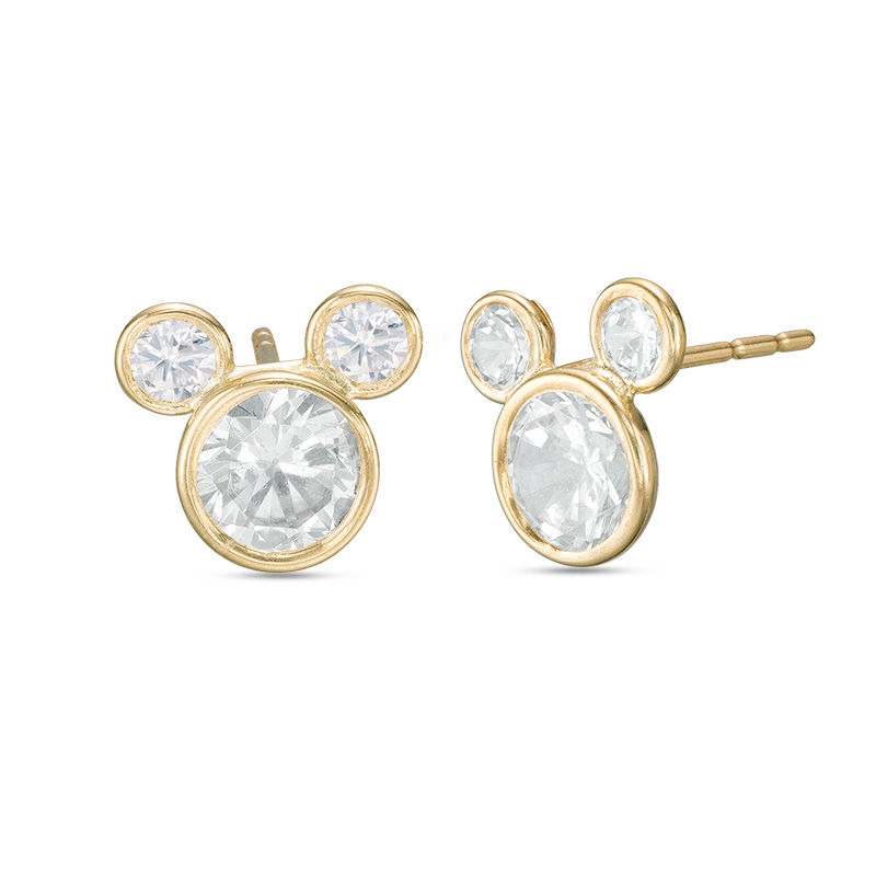 Child's Cubic Zirconia ©Disney Mickey Mouse Stud Earrings in 10K Gold