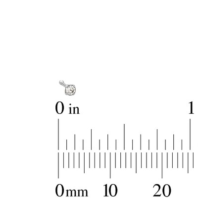 Semi-Solid Sterling Silver Crystal Three Piece Nose Ring Set - Multi-Gauge