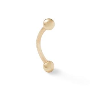10K Solid Gold Curved Barbell - 16G 3/8"
