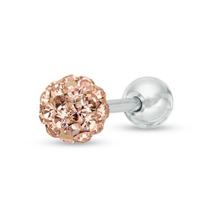 018 Gauge Champagne Cubic Zirconia Cartilage Barbell in Stainless Steel