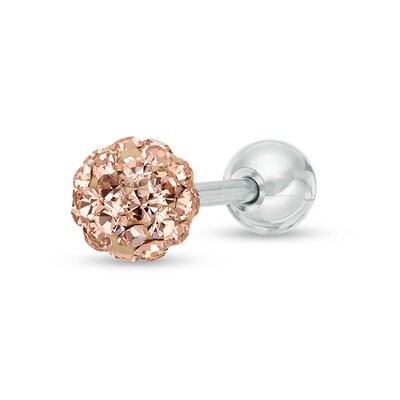 018 Gauge Champagne Cubic Zirconia Cartilage Barbell in Stainless Steel