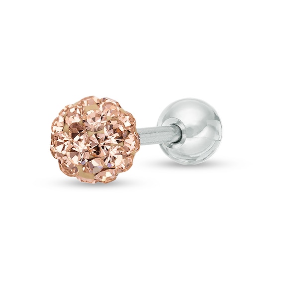 018 Gauge Champagne Cubic Zirconia Cartilage Barbell in Stainless Steel