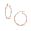 Thumbnail Image 1 of Diamond-Cut Twist Hoop Earrings in 10K Rose Gold
