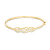 Made in Italy Cubic Zirconia Braid Bangle in 10K Gold