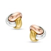 Thumbnail Image 0 of Made in Italy Large Love Knot Stud Earrings in 14K Tri-Tone Gold