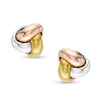 Thumbnail Image 0 of Made in Italy Large Love Knot Stud Earrings in 14K Tri-Tone Gold