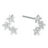 Thumbnail Image 0 of Cubic Zirconia Triple Flower Drop Earrings in 10K White Gold