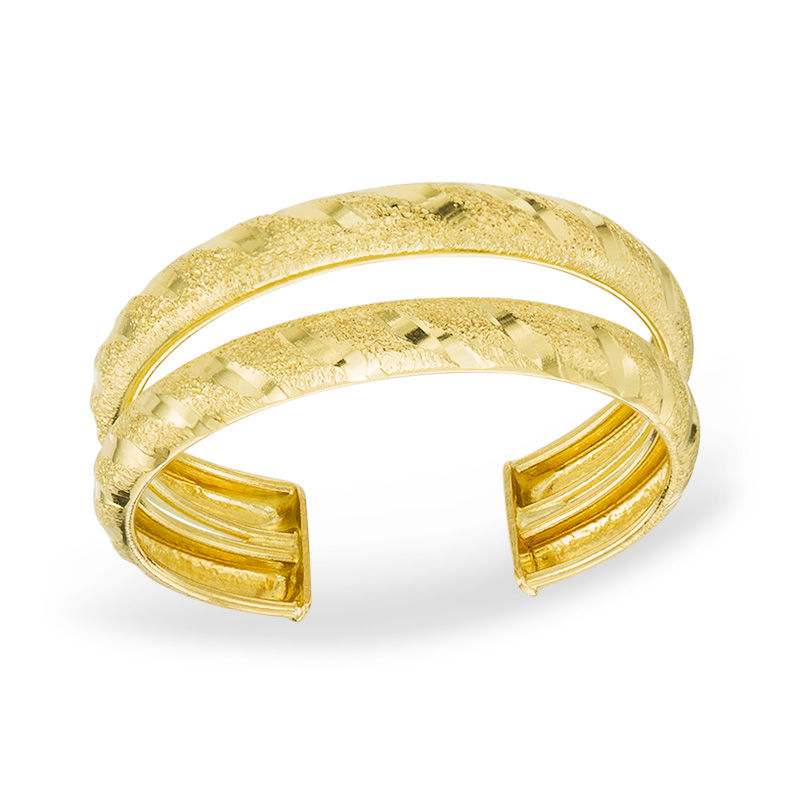 Twist Double Row Cuff Toe Ring in 10K Gold