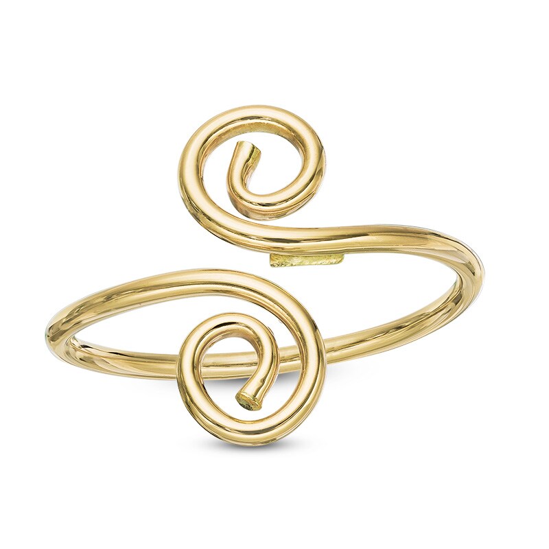 Swirling Bypass Toe Ring in 10K Gold