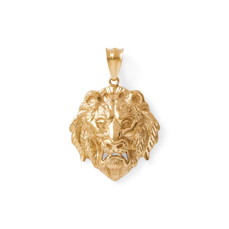 Diamond-Cut Tiger Head Charm in Solid 10K Gold