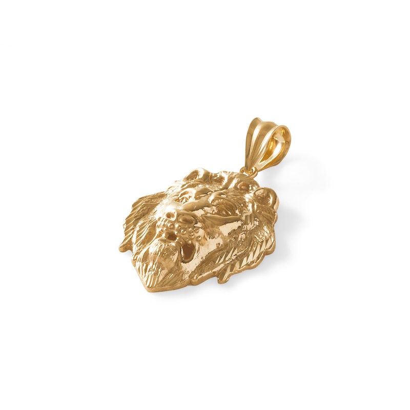 Diamond-Cut Tiger Head Charm in Solid 10K Gold