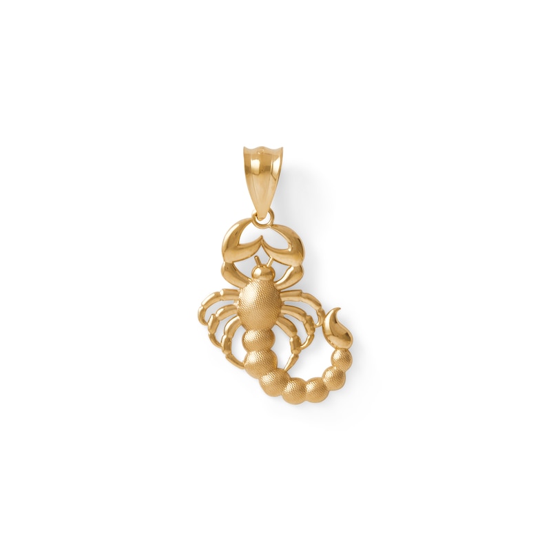 Main Image 1 of Textured Scorpion Charm in 10K Solid Gold