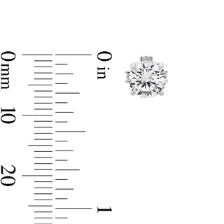 6.25mm Cubic Zirconia Heart Stud Earrings in Sterling Silver