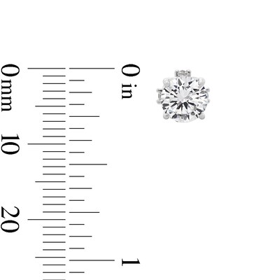 6.25mm Cubic Zirconia Heart Stud Earrings in Sterling Silver