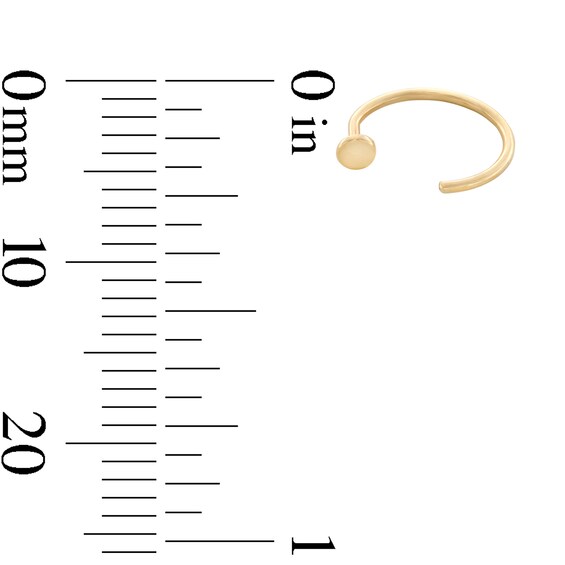 14K Semi-Solid Gold Nose Ring - 22G 5/16"