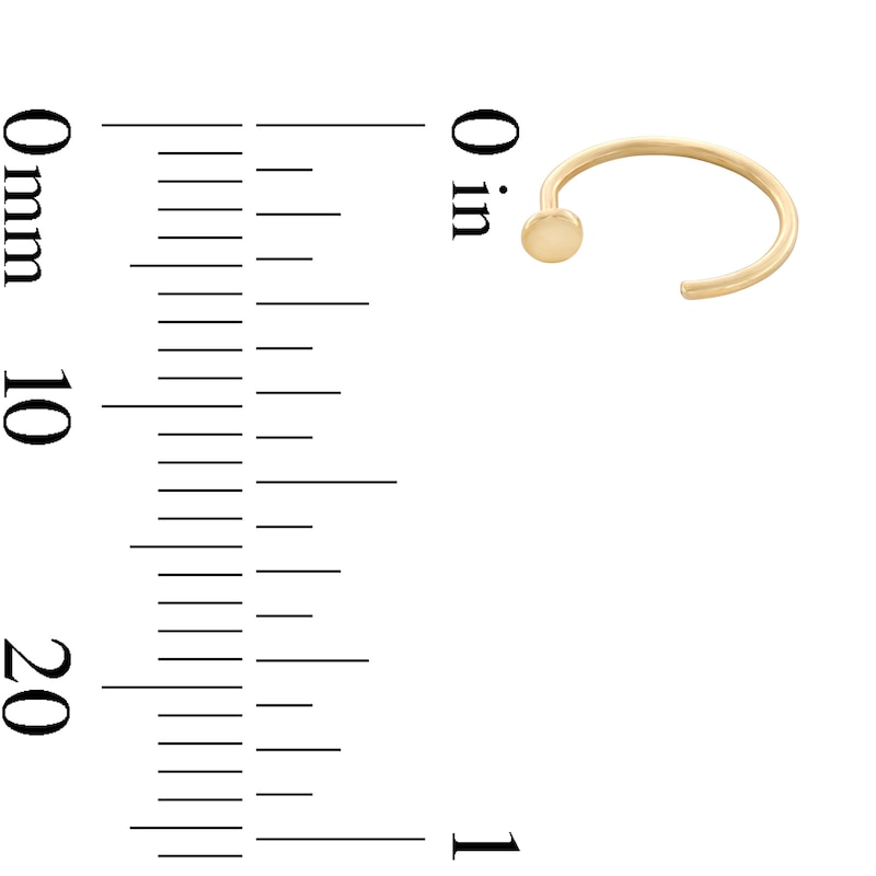 Main Image 3 of 14K Semi-Solid Gold Nose Ring - 22G 5/16"