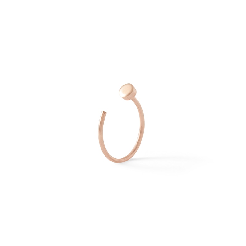 14K Semi-Solid Rose Gold Nose Ring - 22G 5/16"