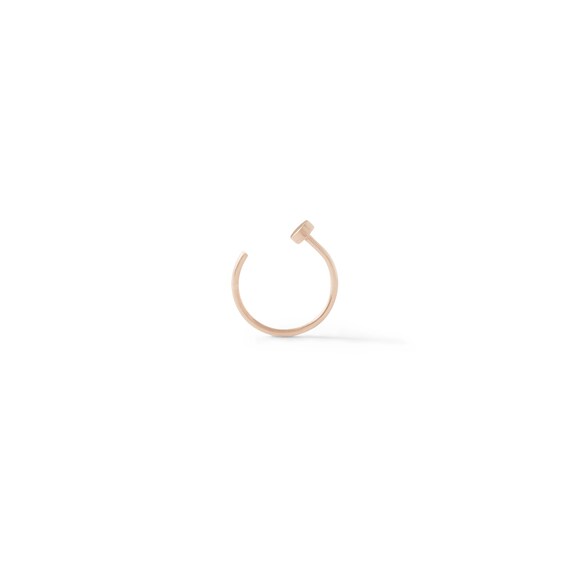 14K Semi-Solid Rose Gold Nose Ring - 22G 5/16"