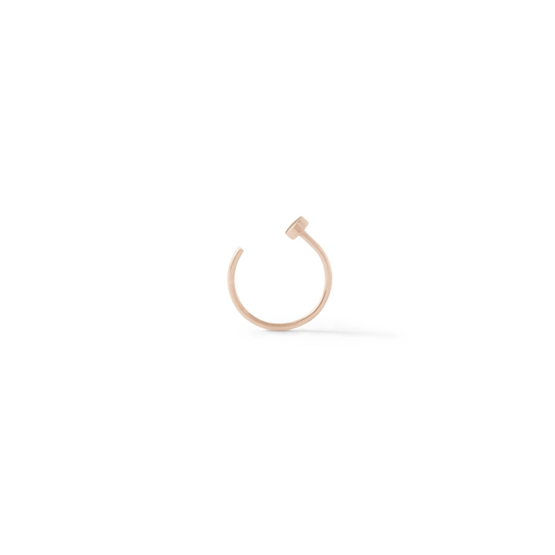 14K Semi-Solid Rose Gold Nose Ring - 22G 5/16"