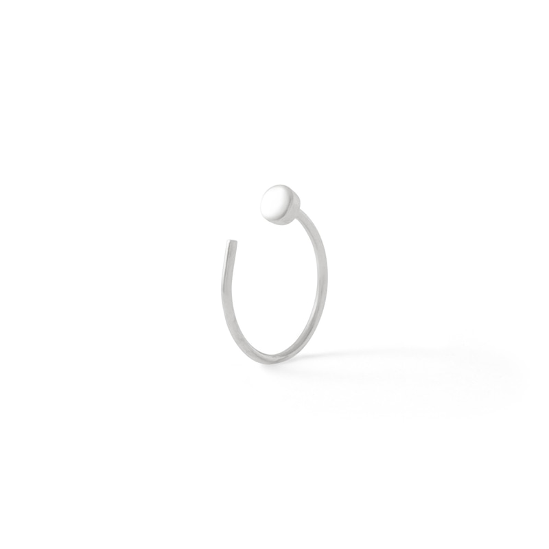 14K Solid White Gold Nose Ring - 22G 5/16"