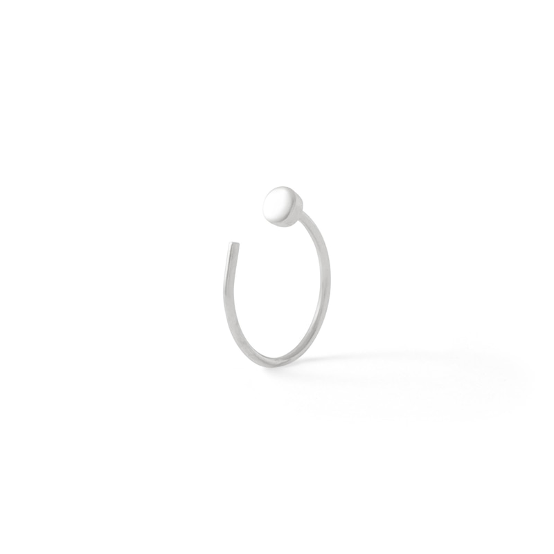 Main Image 1 of 14K Solid White Gold Nose Ring - 22G 5/16"