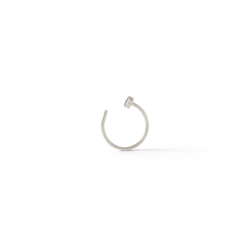 Main Image 2 of 14K Solid White Gold Nose Ring - 22G 5/16"