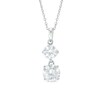 8mm Cubic Zirconia Double Drop Pendant in Sterling Silver
