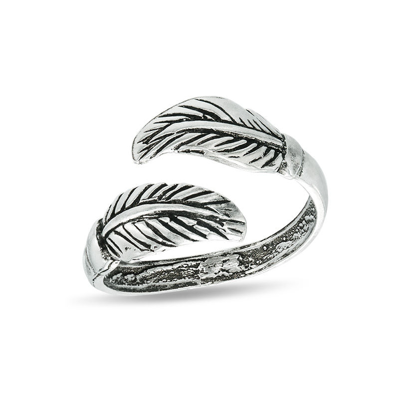 Main Image 1 of Double Feather Bypass Toe Ring in Sterling Silver