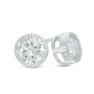 6mm Cubic Zirconia Solitaire Stud Earrings in Sterling Silver