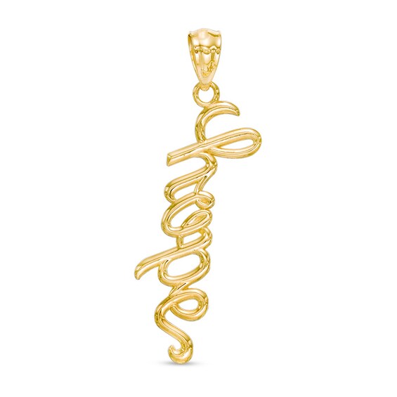 Cursive "hope" Necklace Charm in 10K Gold